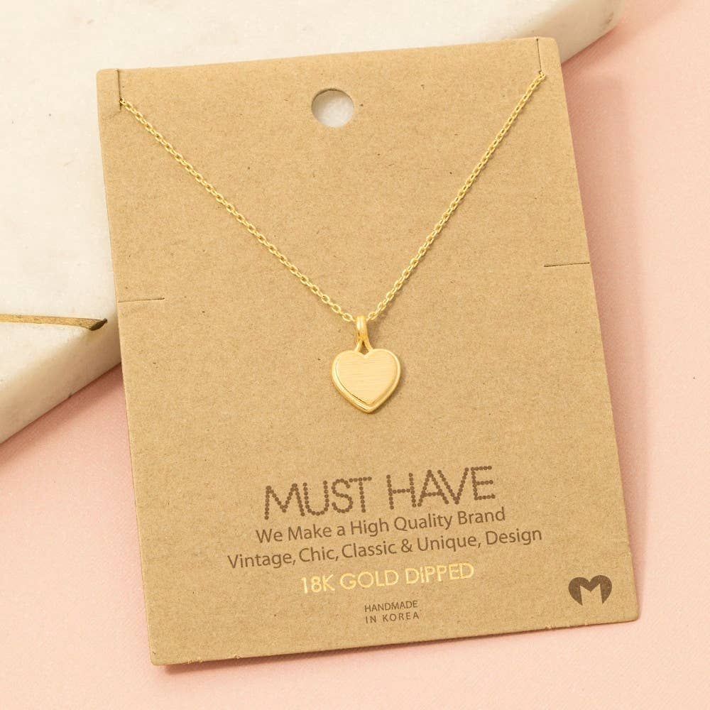 Mini Heart Pendant Necklace: G