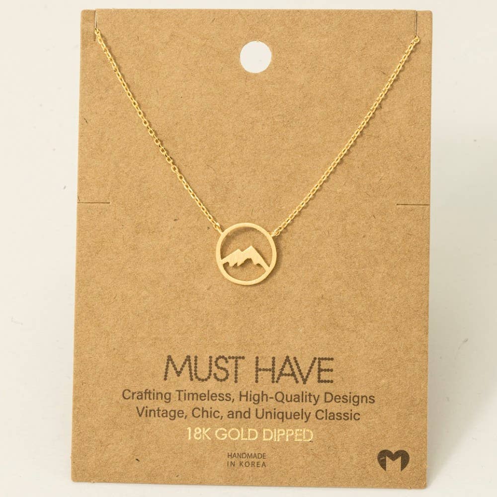 18K Gold Dipped Mountain Range Pendant Necklace