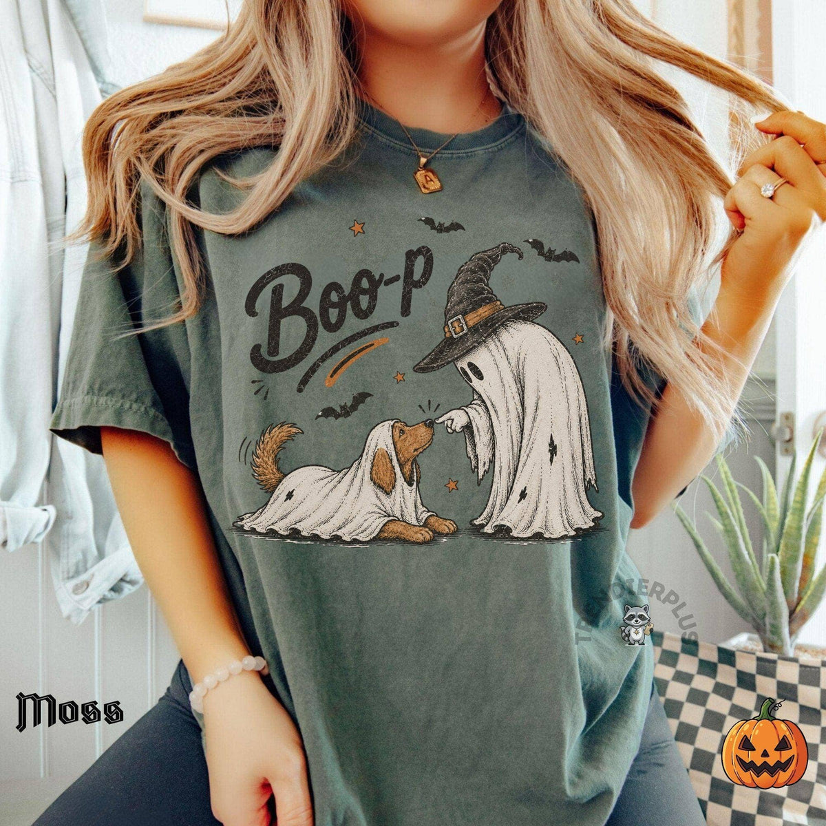 Comfort Colors Boo-p Ghost Dog Tee, Spooky Season Pet Owner: Yam / 2XL