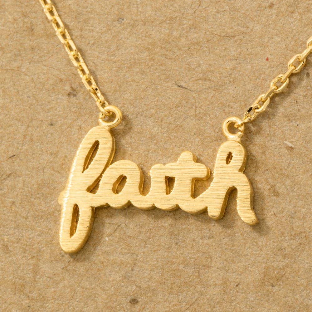 Handwritten Faith Pendant Necklace