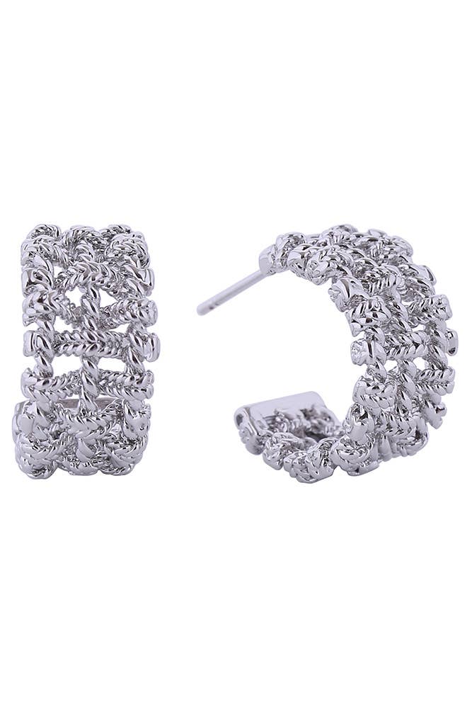 14K Multi Braided Post Earrings: Gold