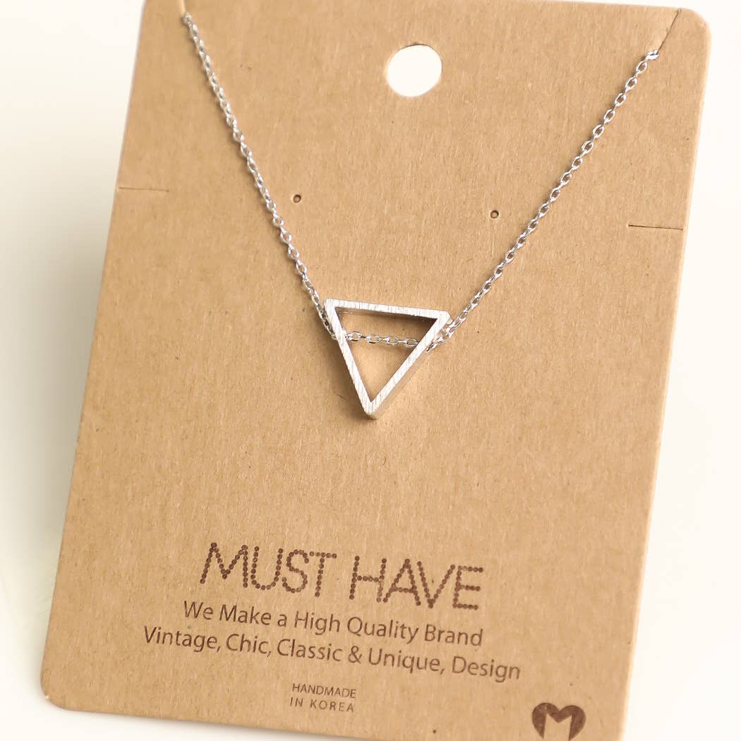 Triangle Cut Out Pendant Necklace