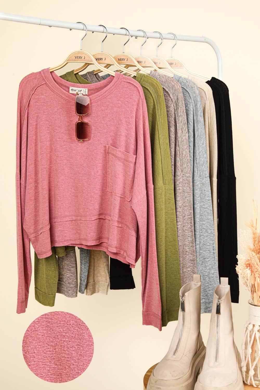Amanda Oversized Knit Top: Pink