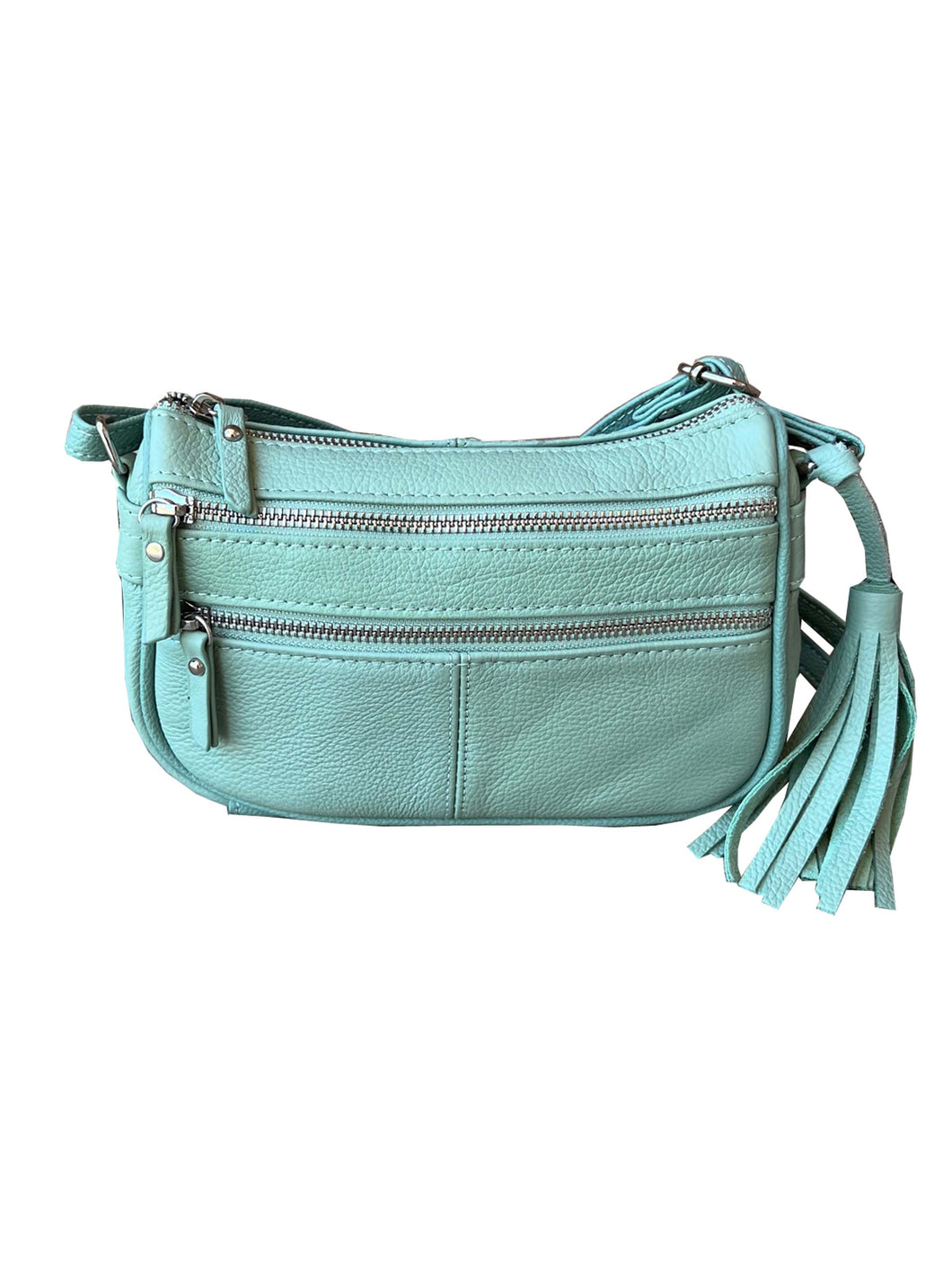 Cowhide Leather Crossbody Shoulder Bag: Green
