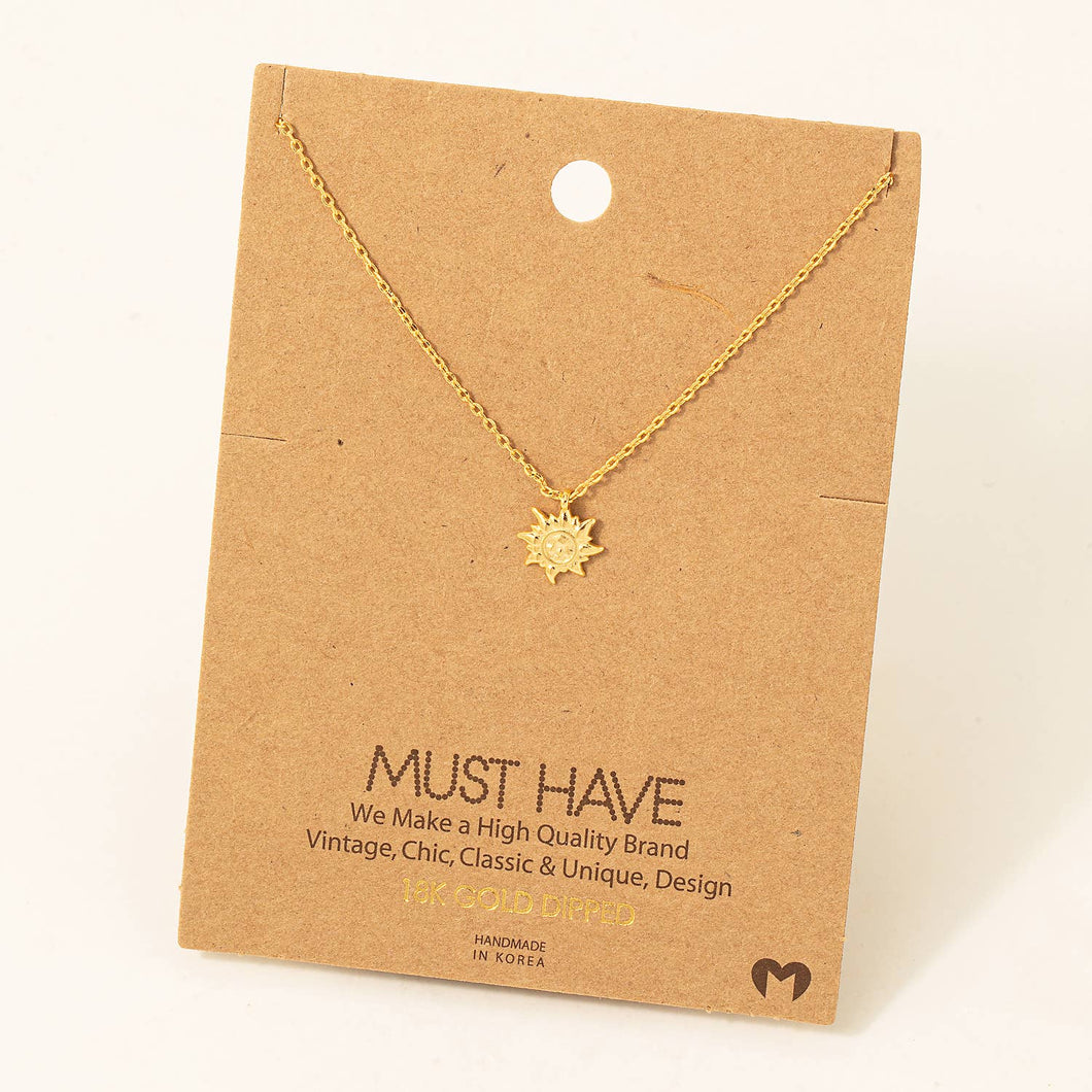 Mini Sun Pendant Necklace: G