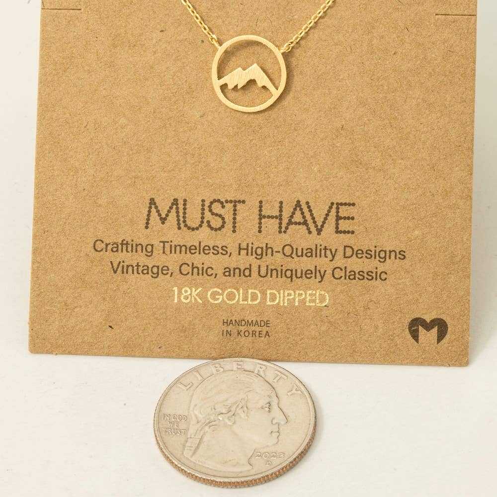 18K Gold Dipped Mountain Range Pendant Necklace