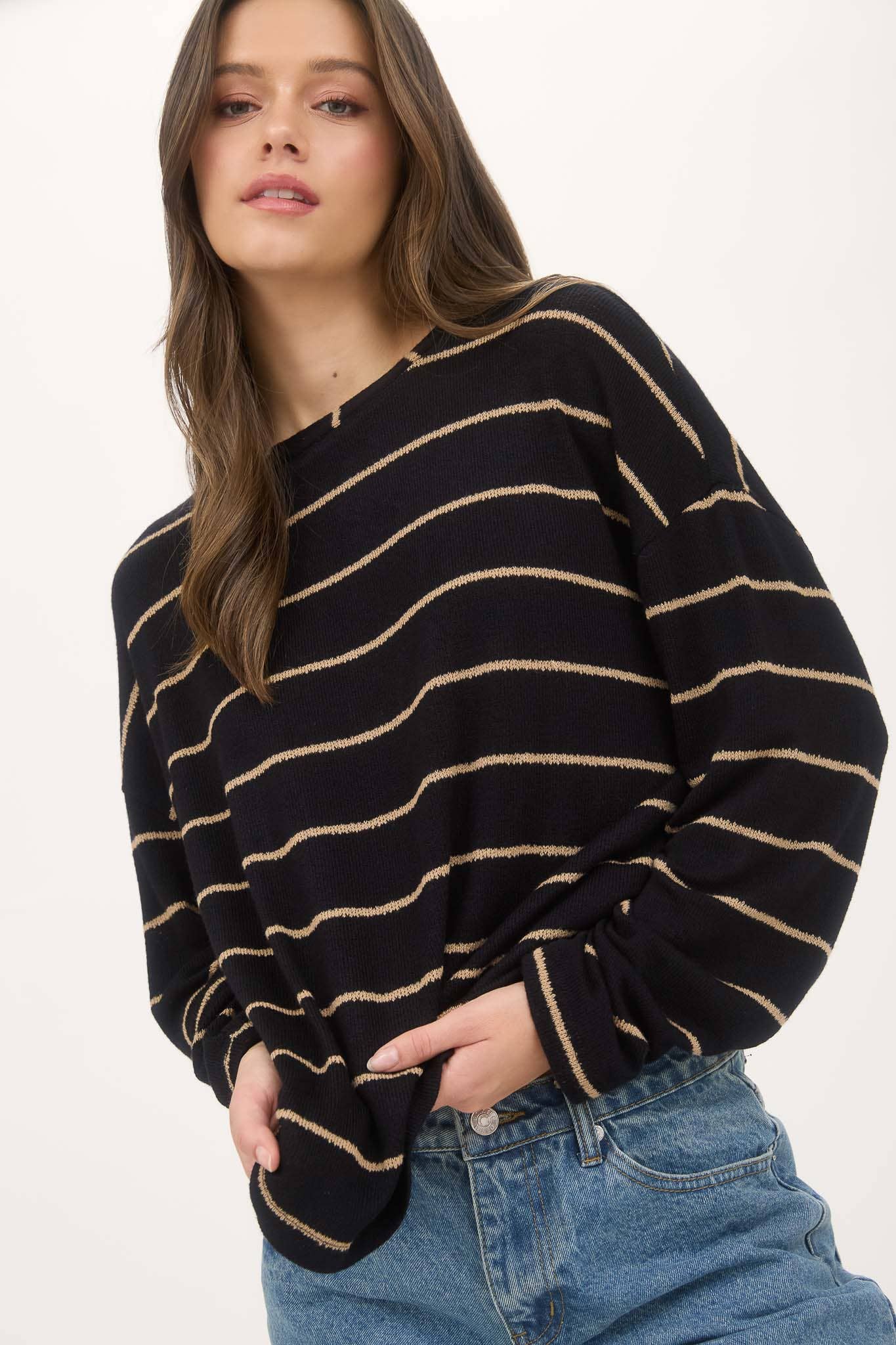 Lexi Drop Shoulder Lightweight Knit Sweater