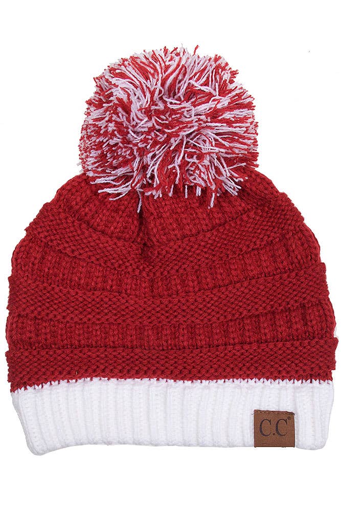 C.C Team College Color Game Day Beanie: 14. Maroon/Gold
