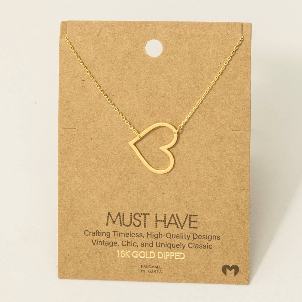 Heart Cutout Pendant Necklace: G
