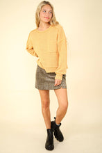 Load image into Gallery viewer, Lexi Raw Edge Knit Top - Honey
