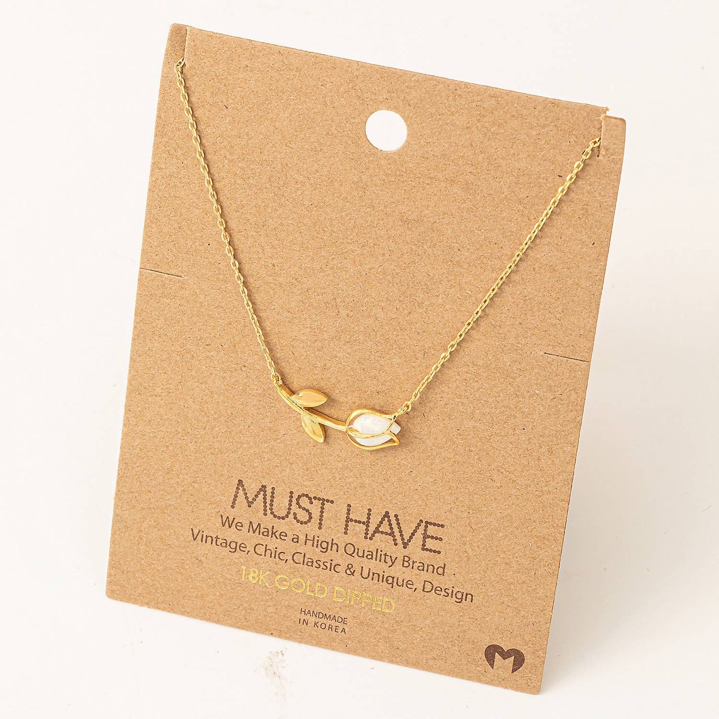 Dainty Tulip Pendant Necklace
