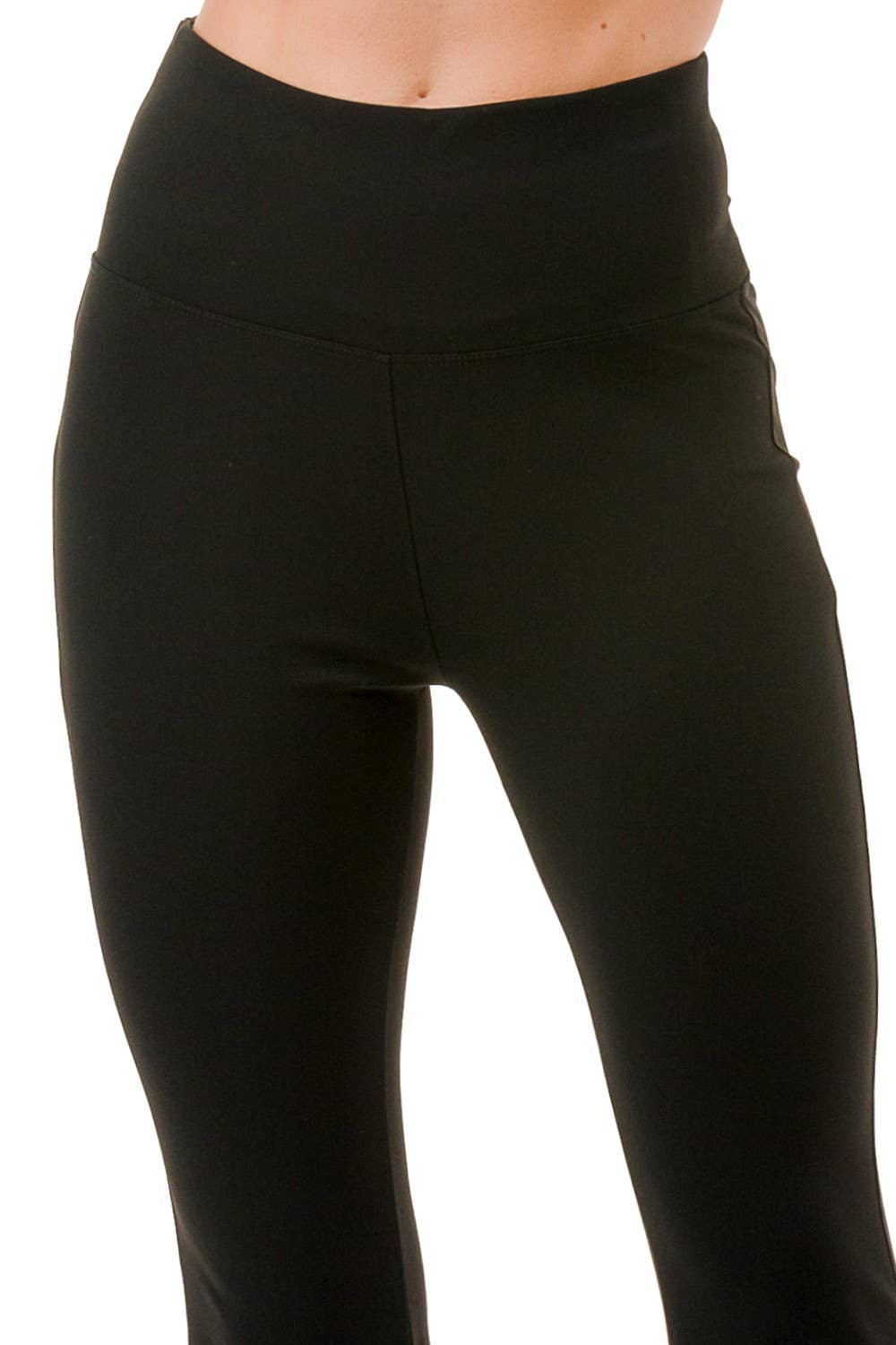 Wide Waist Black Yoga Flare Pants