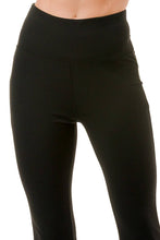 Load image into Gallery viewer, Wide Waist Black Yoga Flare Pants

