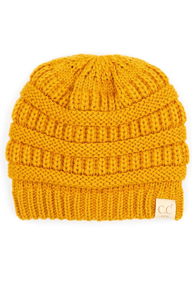C.C Kids Knit Beanie with Fuzzy Lining Inside: Light Melange Gray