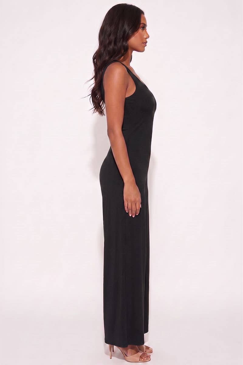 Whitney Wide Leg Jumpsuit - Black