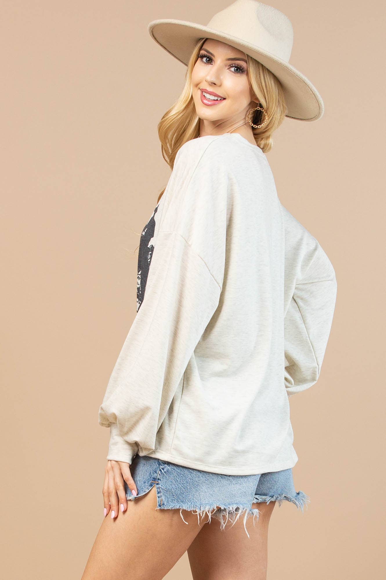 Ashlynn Western Graphic French Terry Top
