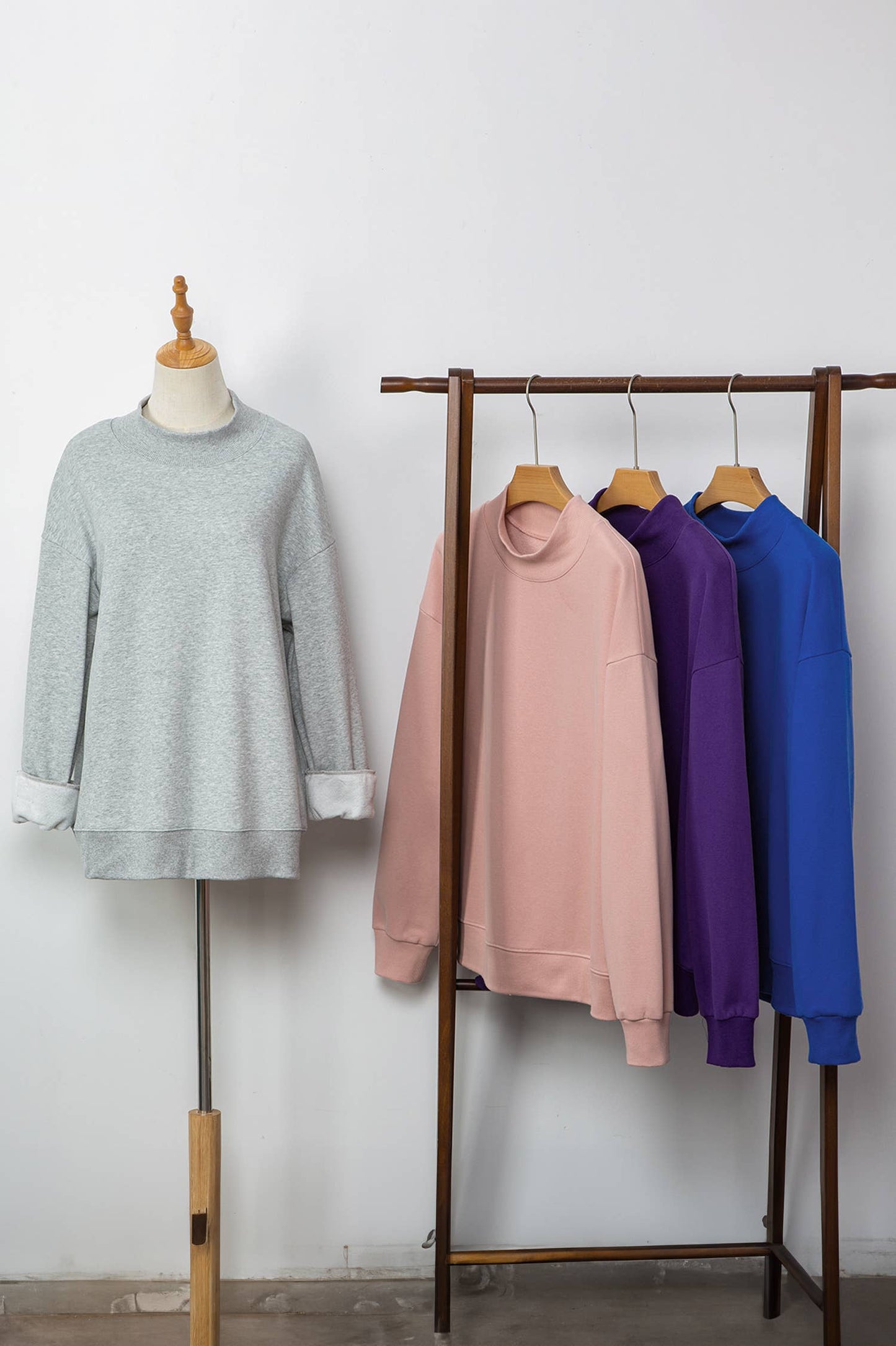UNI Game Day Solid Mock Neck Sweatshirt: Purple