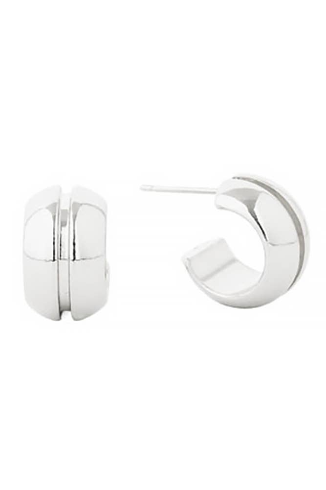 14K Gold Dipped Huggie Hoop Brass: Gold