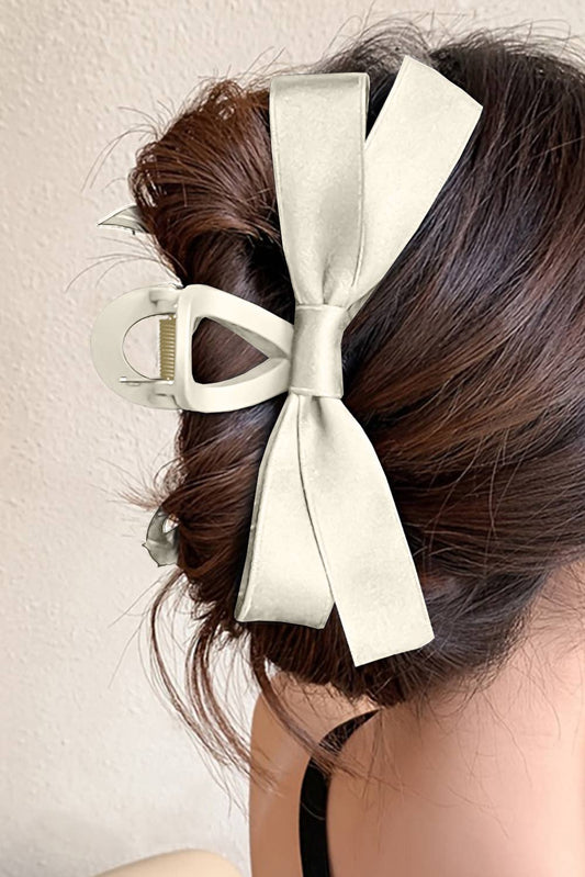 Large Bow Hair Clip: Cream or Black
