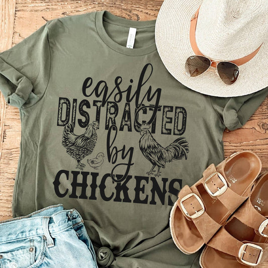 Easily Distracted By Chickens Tee