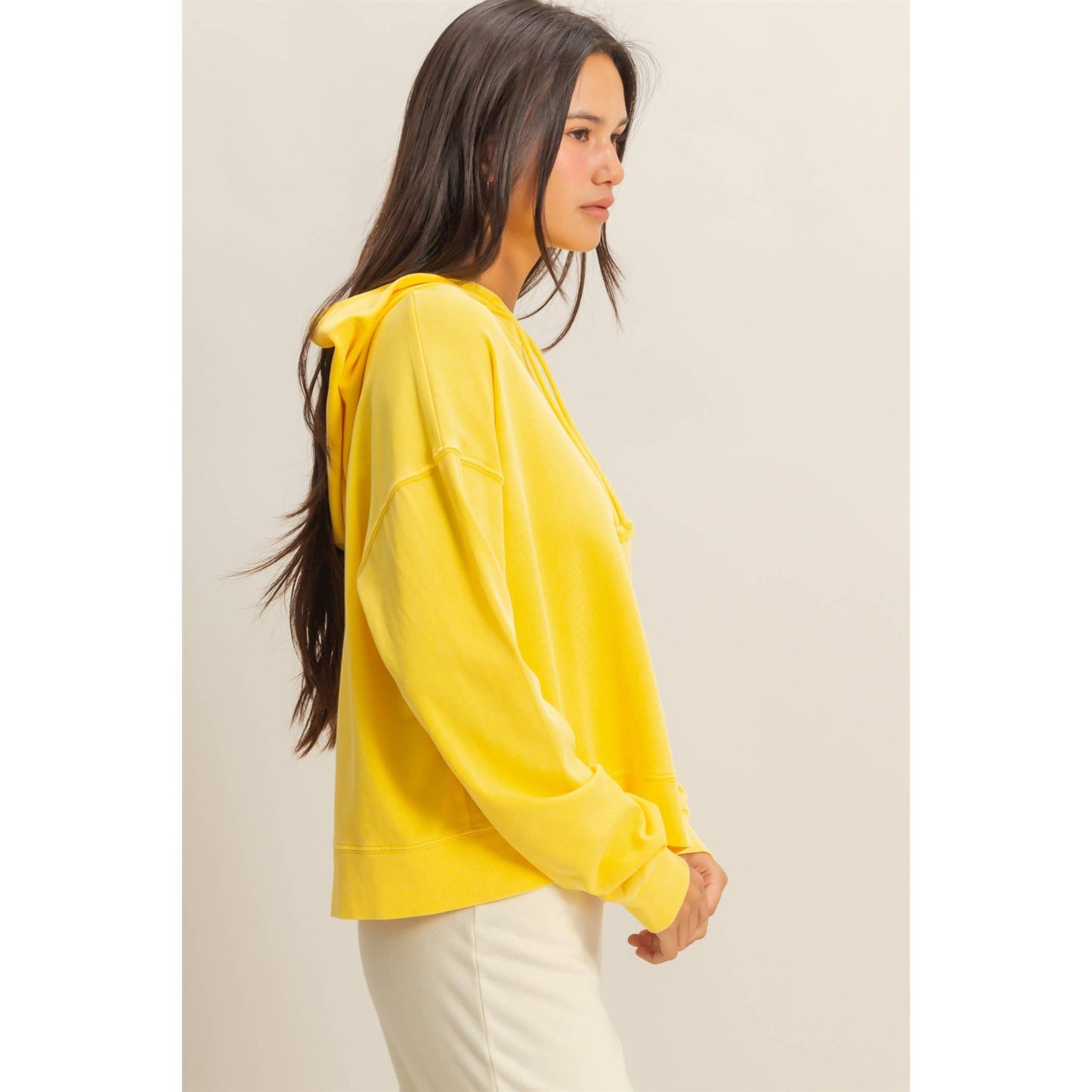 Bridgette Lightweight French Terry Hoodie - Banana