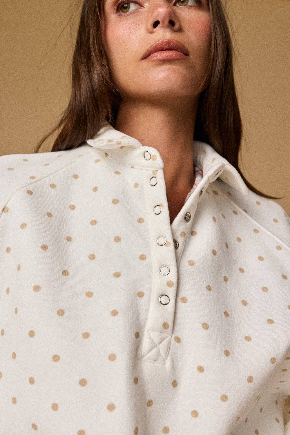 Piper Polka Dot Half Snap Sweatshirt