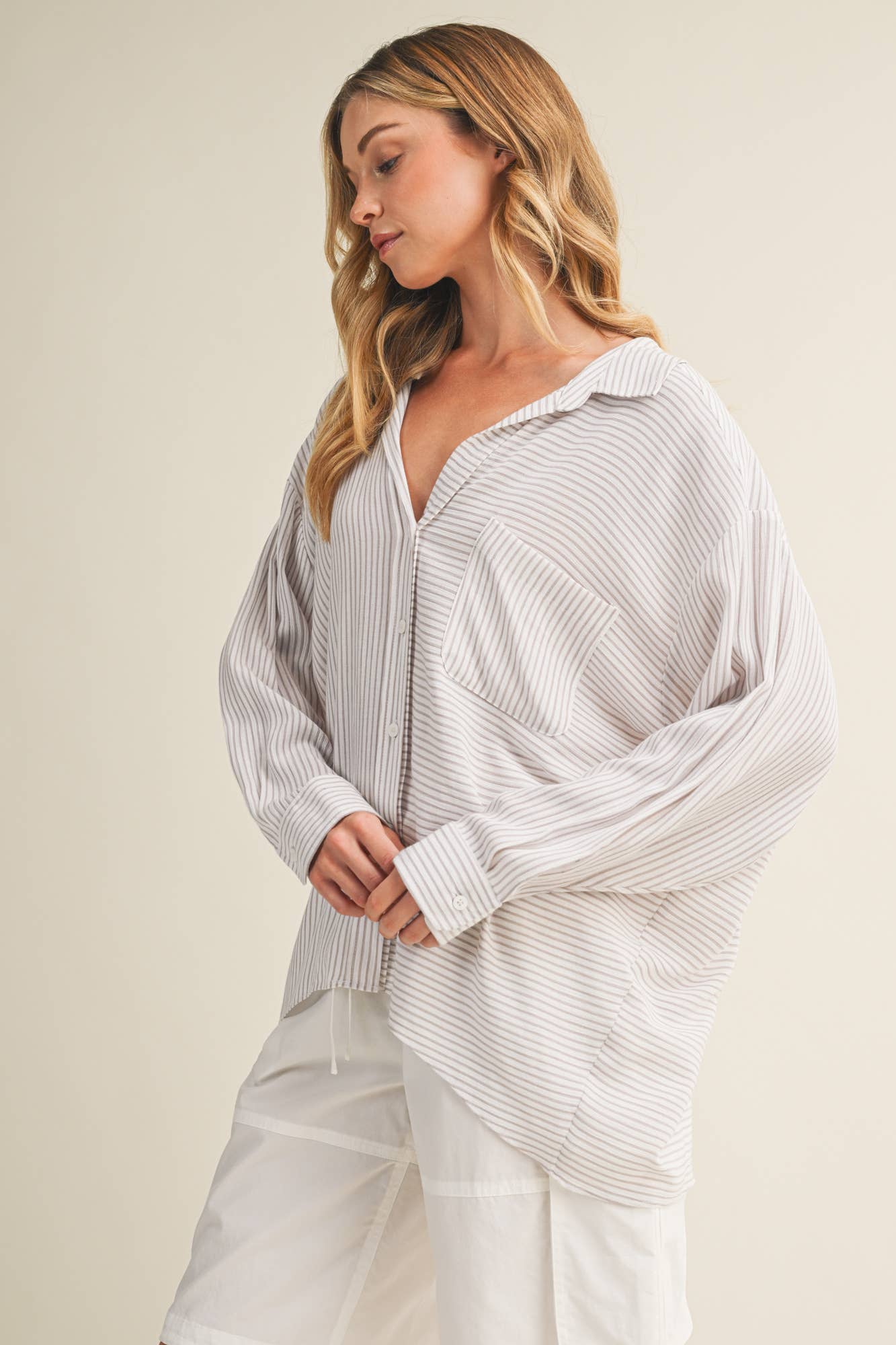 Sayla Striped Button Down