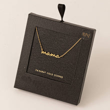 Load image into Gallery viewer, Secret Box Gold Dipped Dainty Mama Pendant Necklace: GD
