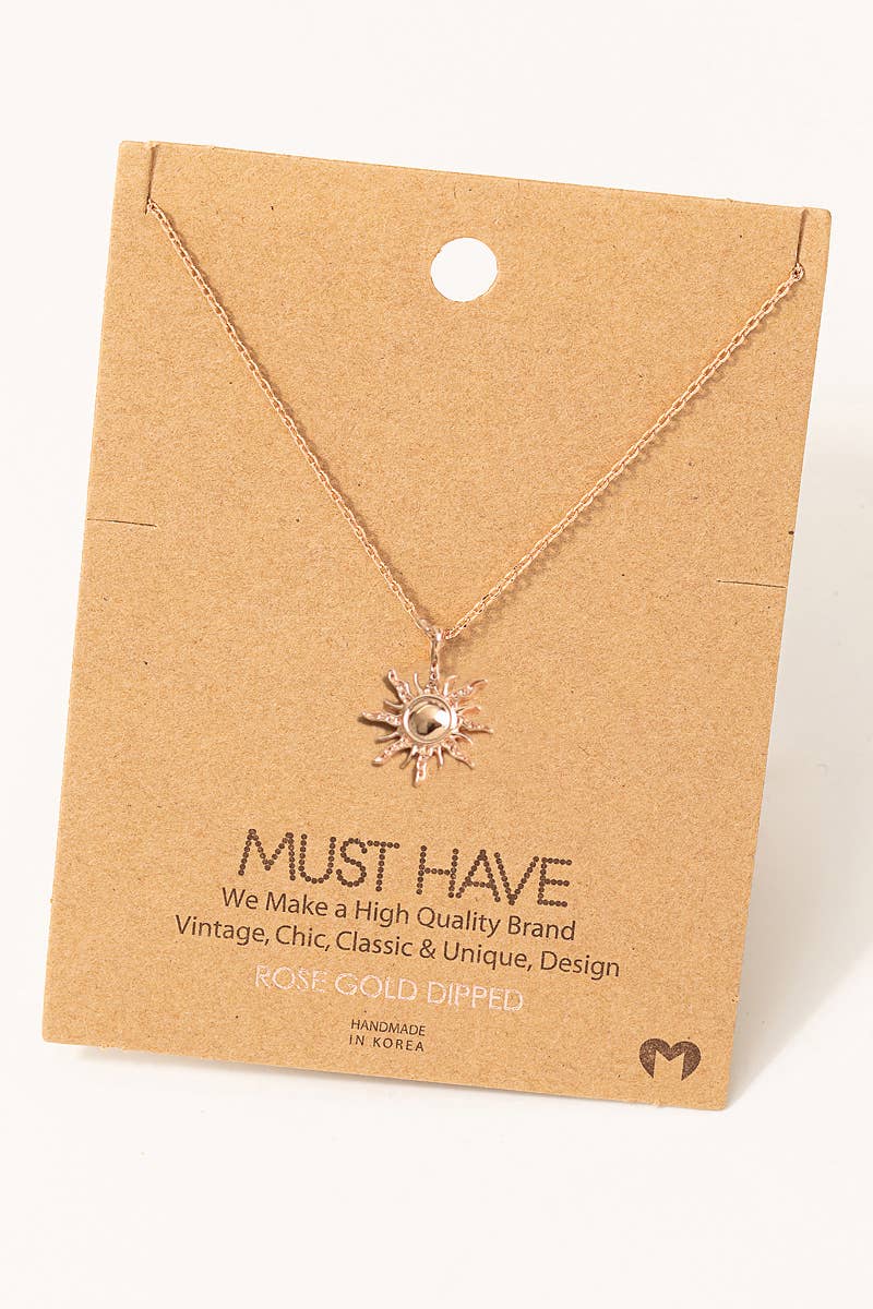 Mini Sun Pendant Necklace: G