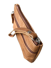 Load image into Gallery viewer, Genuine Leather Cosmetic Bag/Clutch Purse: Light Brown
