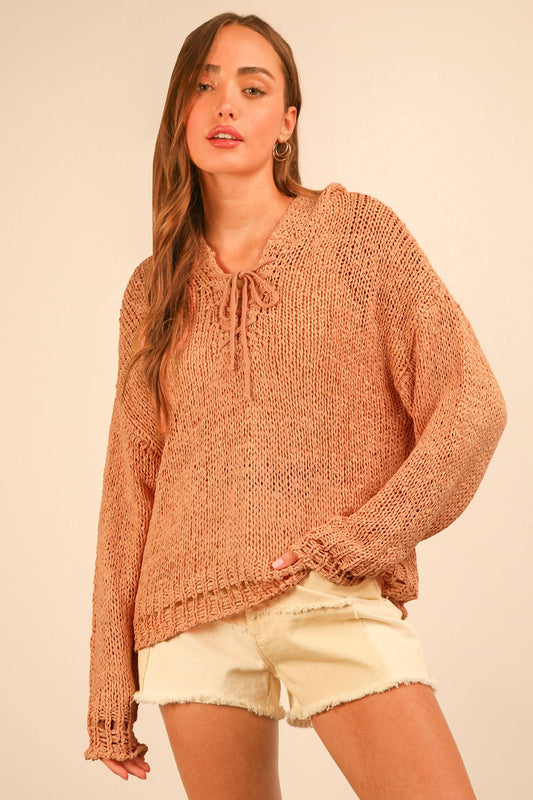 Georgia Oversized Summer Knit Sweater Hoodie Top