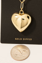 Load image into Gallery viewer, Gold Dipped Large Bubble Heart Pendant Necklace: GOLD
