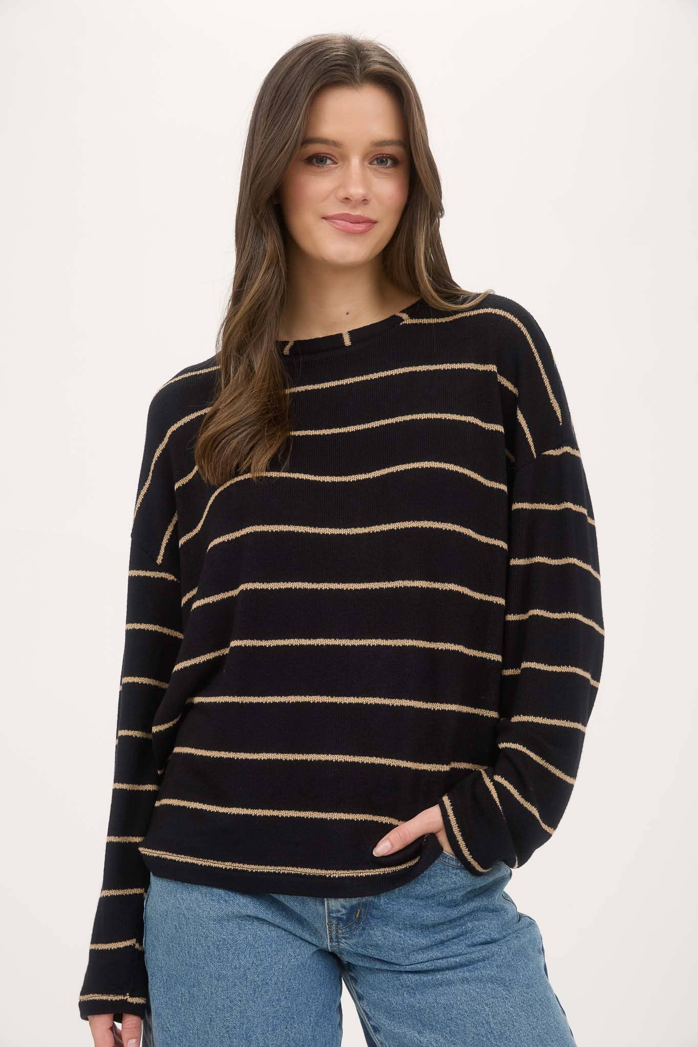 Lexi Drop Shoulder Lightweight Knit Sweater