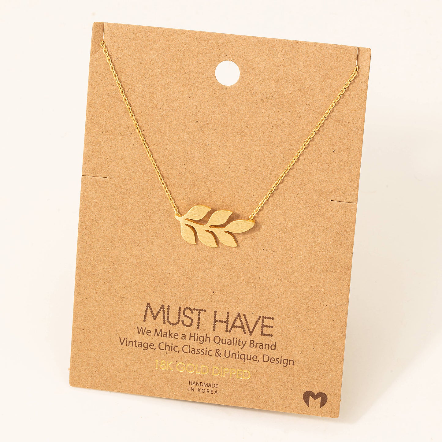 Dainty Leaf Pendant Necklace: G