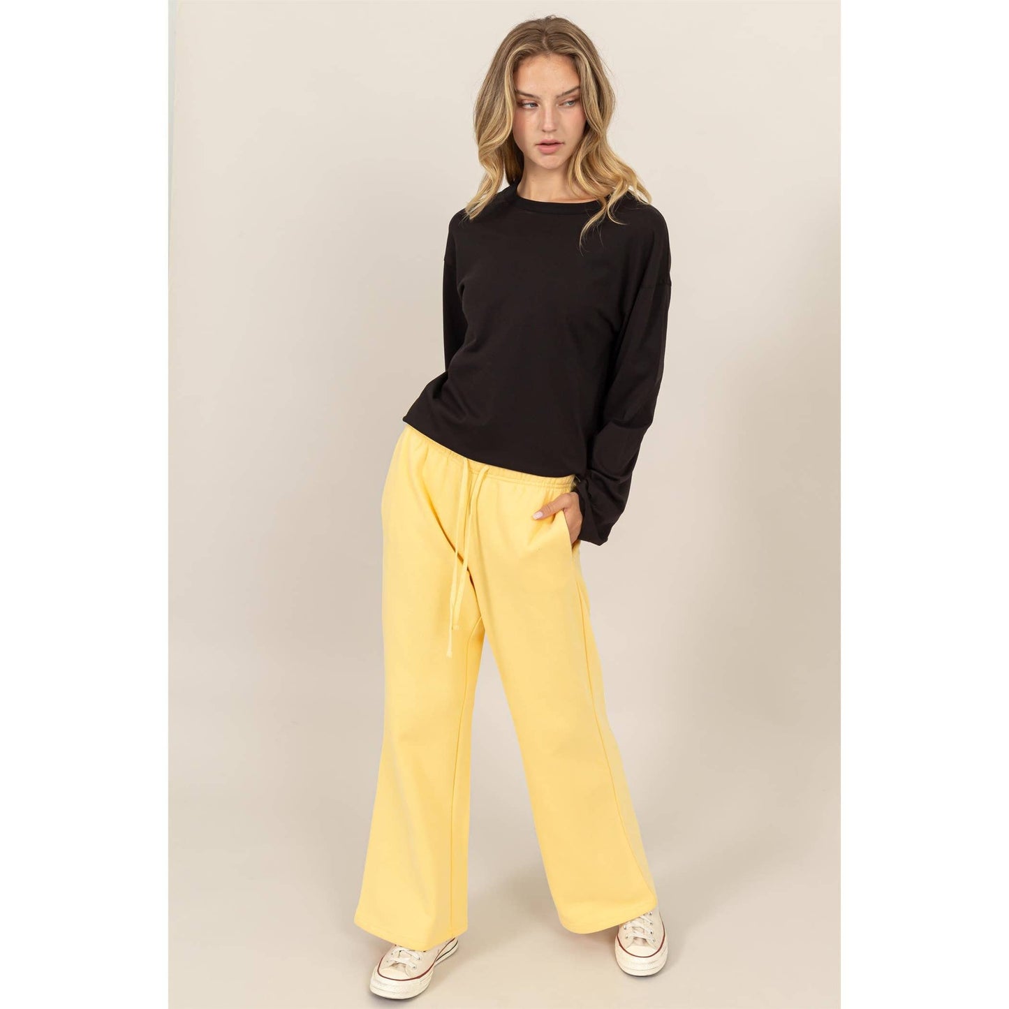 Mid Rise Drawstring Spring Pants