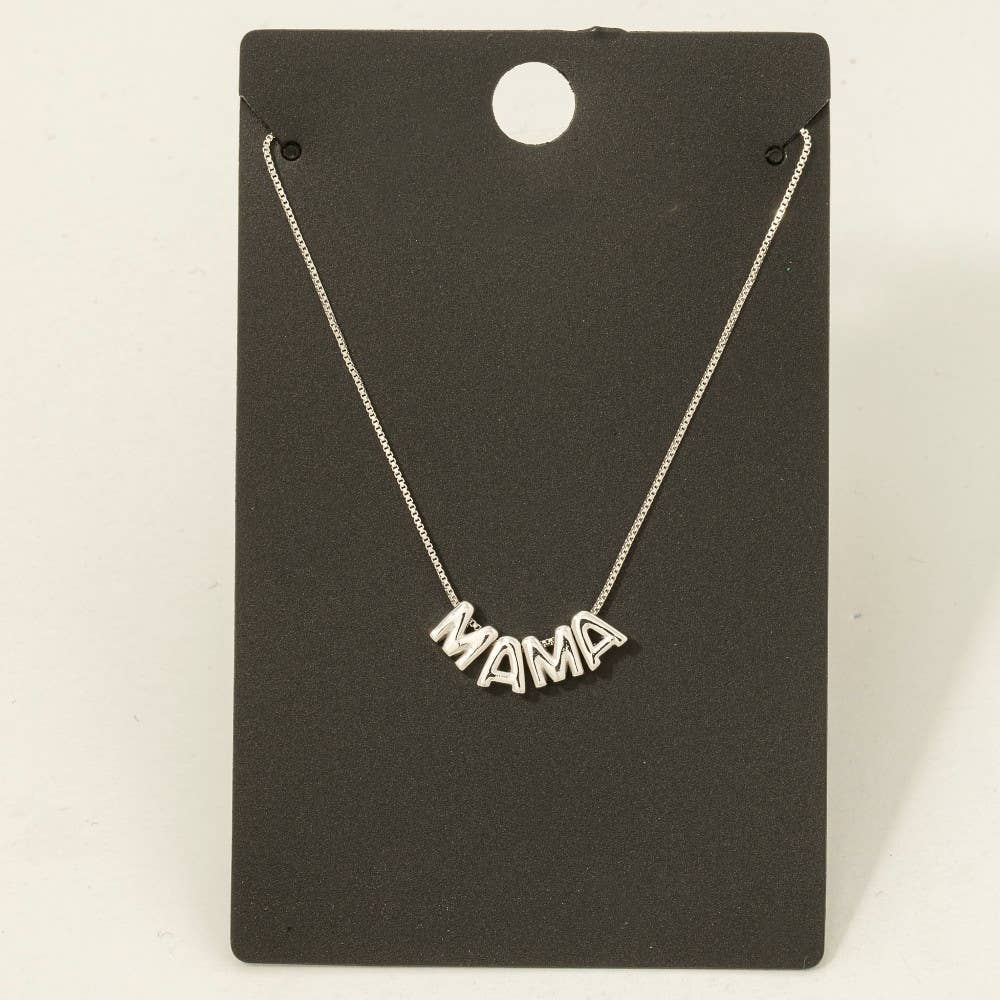 Gold Dipped Mama Letters Chain Necklace: GOLD