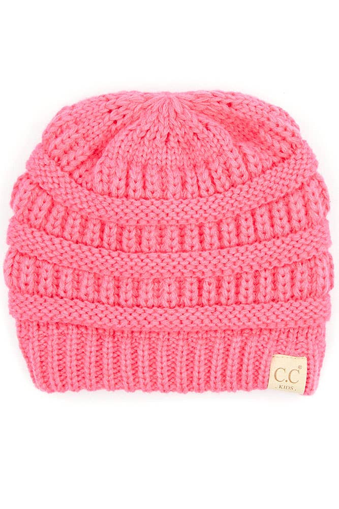 C.C Kids Knit Beanie with Fuzzy Lining Inside: Ivory
