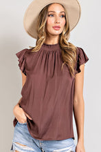 Load image into Gallery viewer, Faith Flutter Sleeve Mock Neck Top
