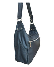 Load image into Gallery viewer, Cowhide Leather Shoulder Bag: Black
