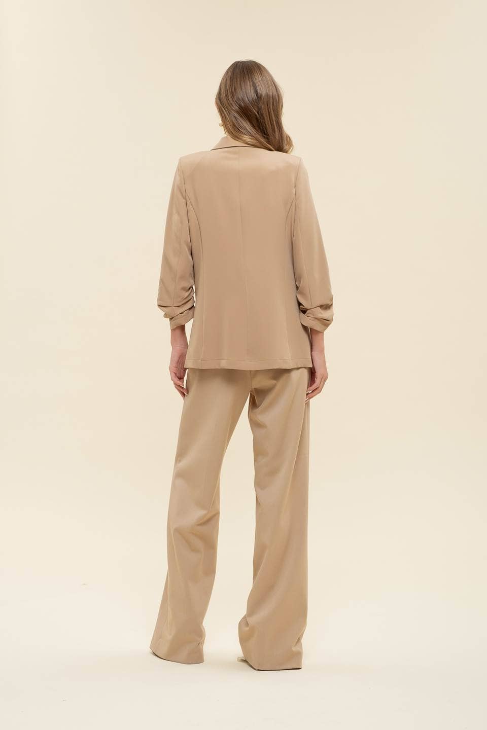 Madison 3/4 Ruched Sleeve Blazer