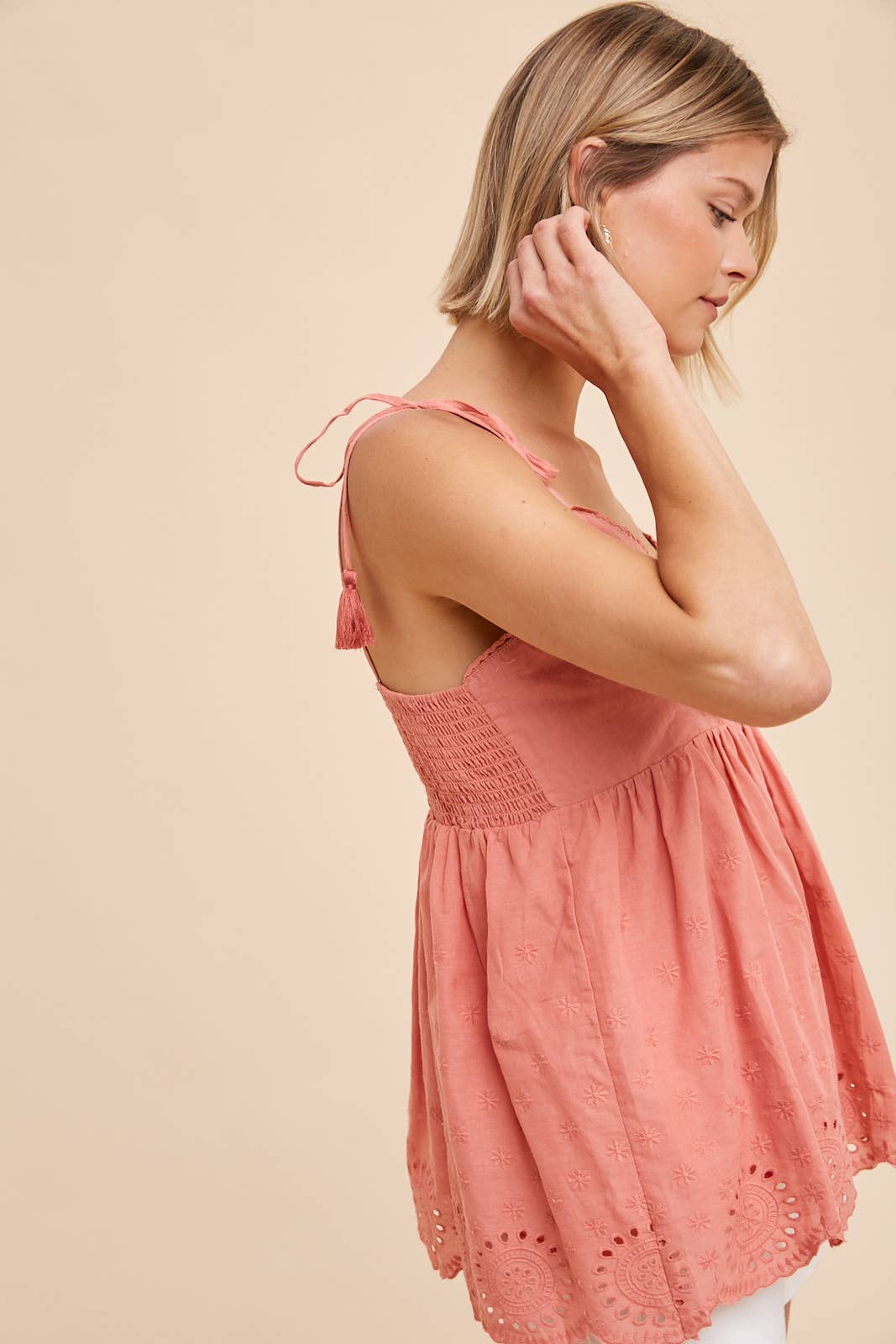 Layten Tassle Tie Cami - Coral