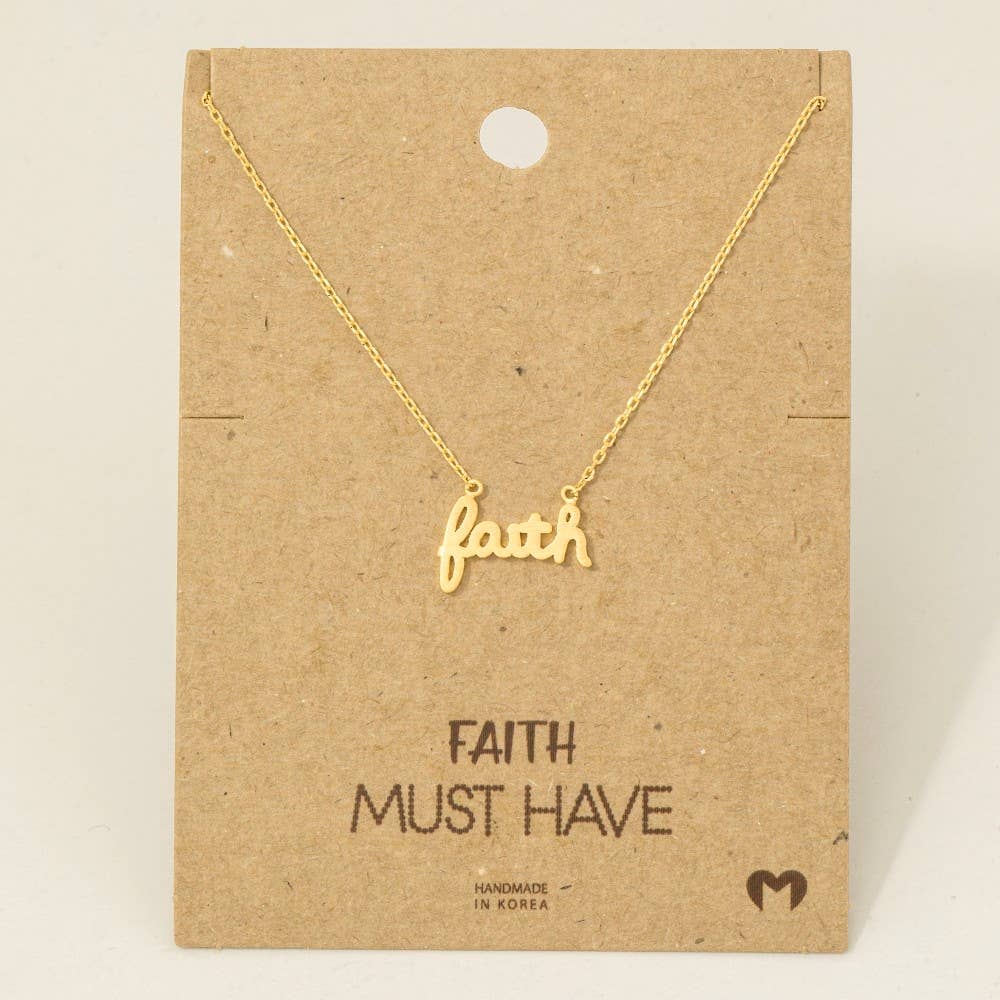 Handwritten Faith Pendant Necklace