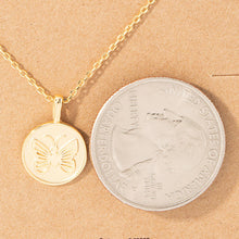 Load image into Gallery viewer, Butterfly Coin Pendant Necklace: R
