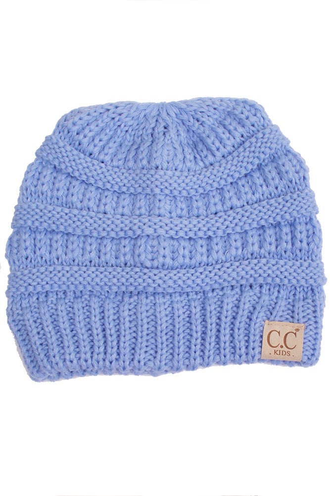 C.C Kids Solid Classic Knit Beanie: Dark Melange Gray