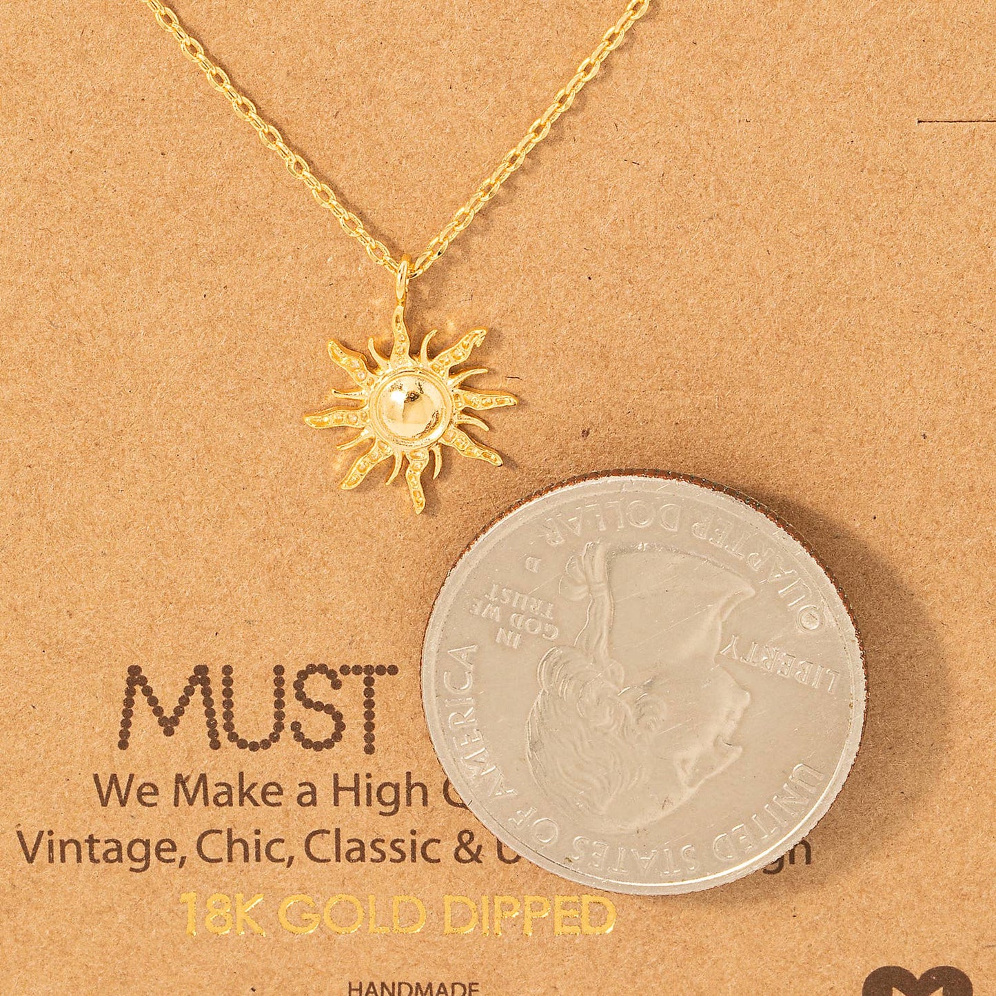 Mini Sun Pendant Necklace: G
