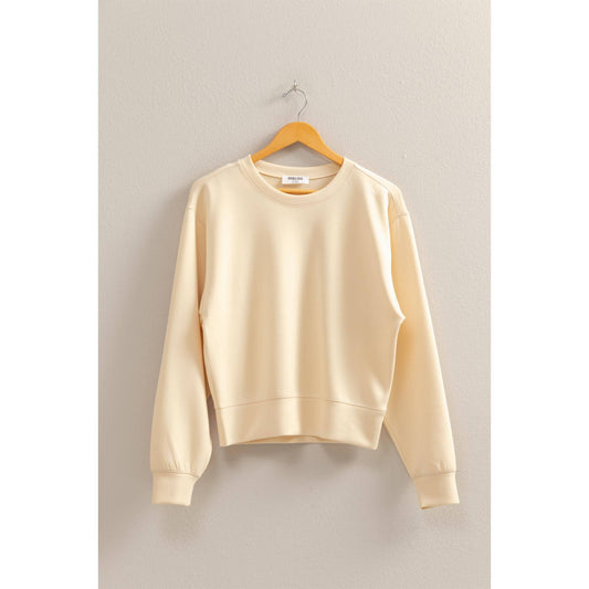 Mya Relaxed Long Sleeve Scuba Pullover