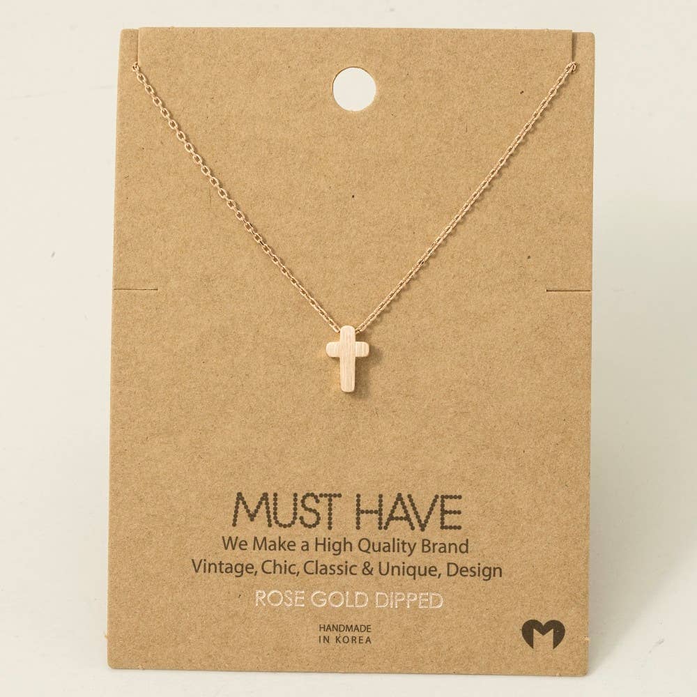 Dainty Mini Cross Pendant Necklace: G