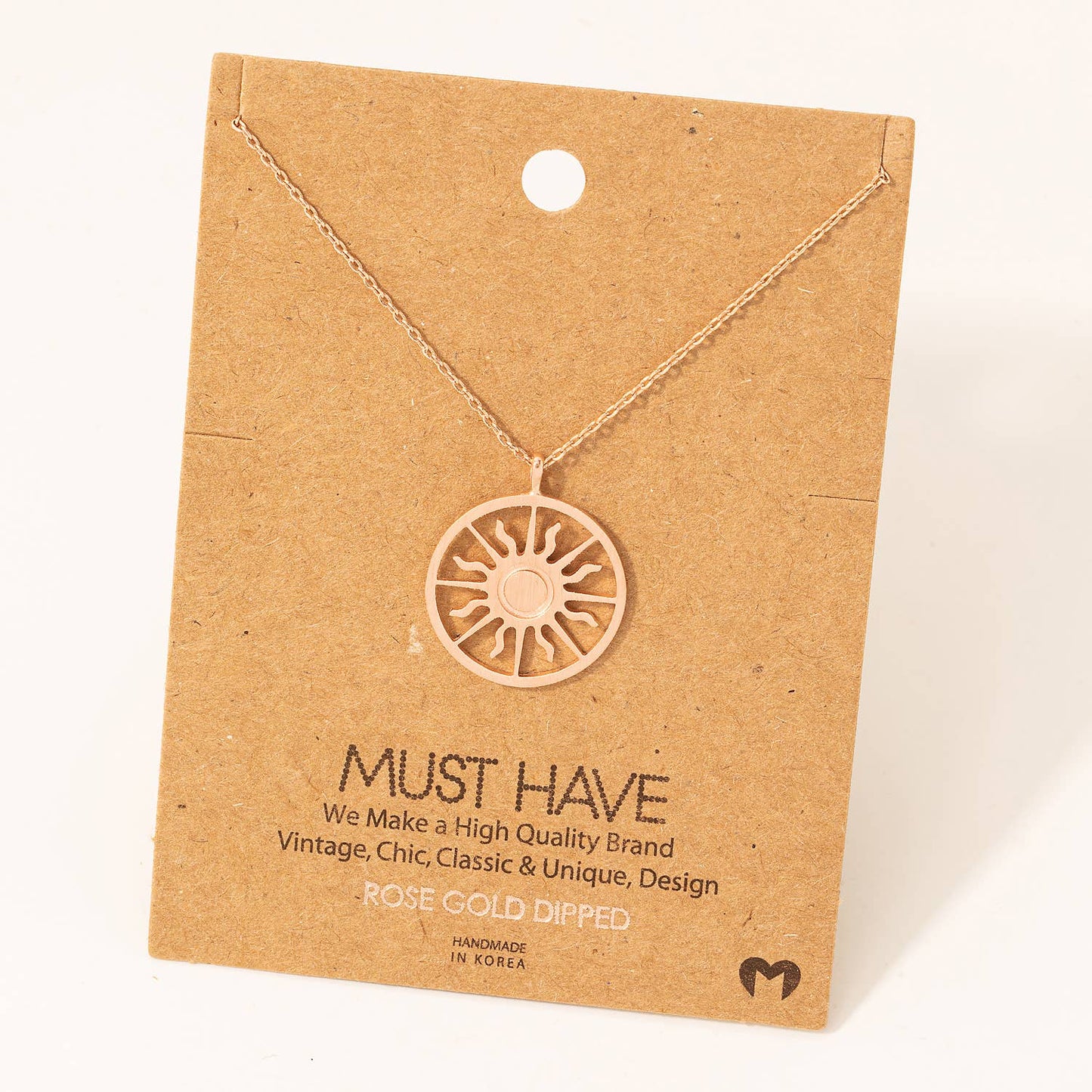 Sun Coin Pendant Necklace: G