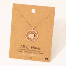 Load image into Gallery viewer, Sun Coin Pendant Necklace: G
