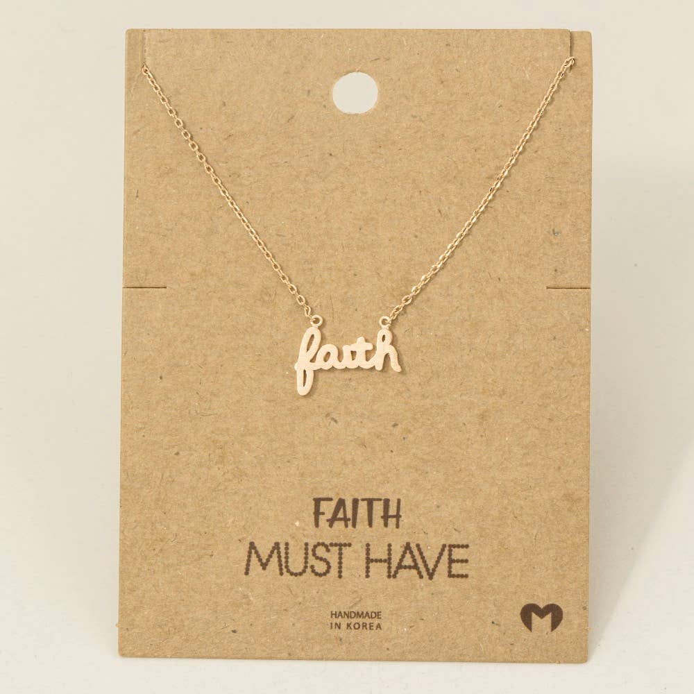 Handwritten Faith Pendant Necklace